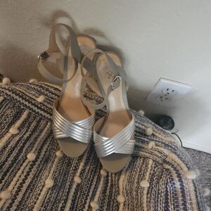 Elegant Silver Strappy Women's  Heals